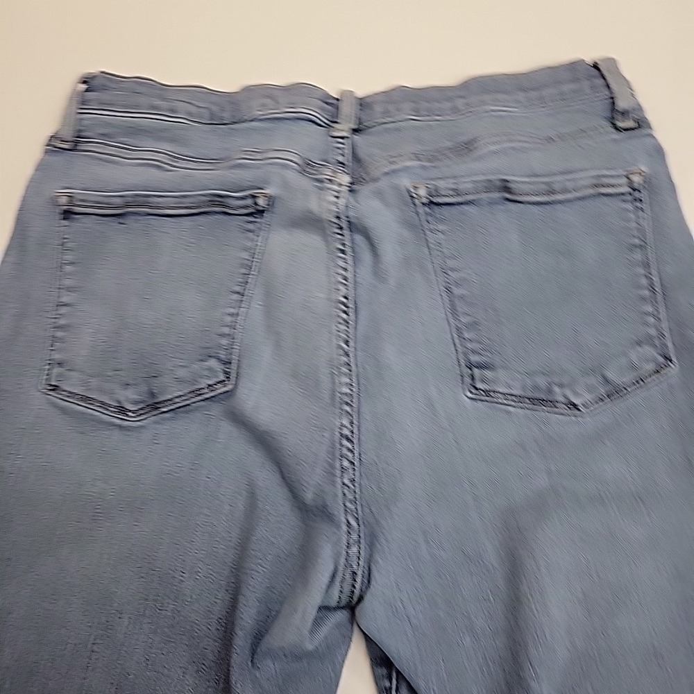 Banana Republic Premium Denim Women's Button Fly Straight Wide Leg Jeans Light W - Picture 11 of 13